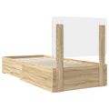 vidaXL Rám postele so zásuvkou Sonoma dub 90 x 200 cm Kompozitné drevo
