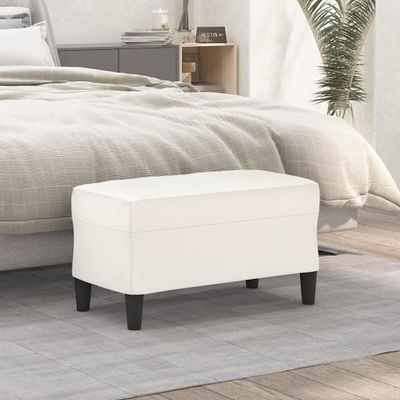 vidaXL Lavička krémová 70x35x41 cm umelá koža