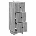 vidaXL Zásuvkový kabinet Sivá sonoma 33 x 34,5 x 90 cm