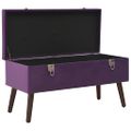 vidaXL Lavica s úložným priestorom 80 cm fialová zamat