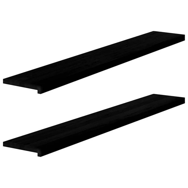 vidaXL Okenný parapet 2 ks hnedočierná 160x25x2 cm dubový masív