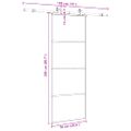 vidaXL Posuvné dvere s kovaním čierne 76x205 cm ESG sklo