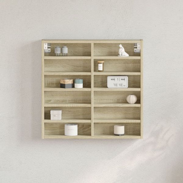 vidaXL Vitrína dub sonoma 60x8,5x58 cm kompozitné drevo