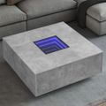 vidaXL Konferenčný stolík s nekonečnými LED betónovosivý 100x100x40 cm