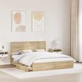 vidaXL Úložná posteľ Sonoma dub 160 x 200 cm Kompozitné drevo