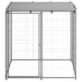 vidaXL Koterec pre psa strieborný 110x110x110 cm oceľ