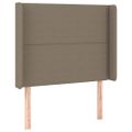 vidaXL Čelo postele s LED sivohnedé 83x16x118/128 cm látka