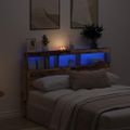 vidaXL Skrinka na čelo postele s LED staré drveo 160x17x102 cm