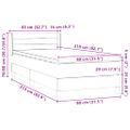 vidaXL Posteľný rám boxspring s matracom Svetlosivá 80x210 cm zamat