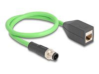 M12 Kábel D-kódovaný 4 pin samec na RJ45 samicu