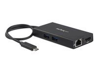 Prenosný USB-C Dock (DKT30CHPD) - Video adaptér - kompatibilný s TAA - USB-C s kolíkmi (samec) do RJ-45, HDMI, USB typ A, USB-C so zásuvkami (samica) - 9.6 cm - čierna - podporuje 4K, USB Power Delivery (60W) - pre P/N: ARMPIVOT, ARMPIVOTE, ARMPIVSTND, ARMSLIM, ARMUNONB