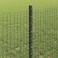 vidaXL Zvarené pletivo s podperami 25 x 0,6 m PVC potiahnutá oceľ Sivá