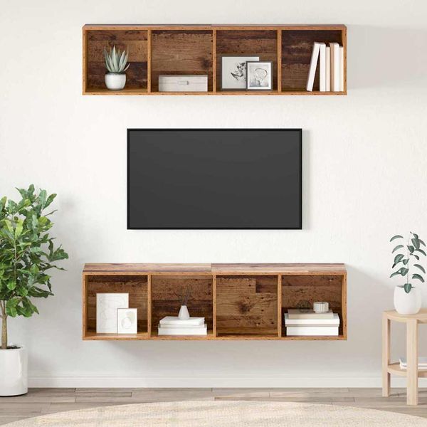 vidaXL Zostava TV skriniek 2 pcs Staré drevo 37 x 37 x 142,5 cm