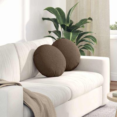 vidaXL Vankúše na sedenie 2 pcs Hnedá Ø40 x 13 cm látka