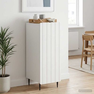 vidaXL Servírovacia skriňa Biela 34,5 x 33 x 92 cm Kompozitné drevo