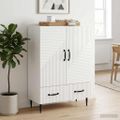 vidaXL Servírovacia skriňa Biela s vysokým leskom 66 x 34,5 x 95 cm