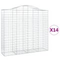 vidaXL Oblúkové gabiónové koše 14 ks 200x50x180/200 pozinkované železo