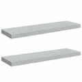 vidaXL Plávajúce nástenné police 2 ks betónové sivé 80x23,5x3,8 cm MDF