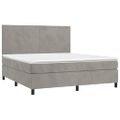 vidaXL Posteľný rám boxsping s matracom bledosivý 160x200 cm zamat
