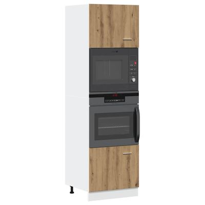 vidaXL Mikrovlnná skrinka Lyon Artisan Oak 60x57x207 cm, technicky upravené drevo