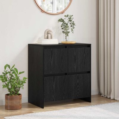 vidaXL Servírovacia skriňa Čierny dub 70 x 41 x 75 cm Kompozitné drevo