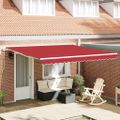 vidaXL Sklopná markíza Červená 400 x 350 x 165 cm Polyester a hliník