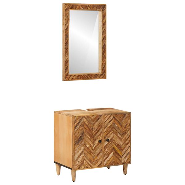 vidaXL Set kabinetov do kúpeľne Nástenný 2 pcs Masívne mango drevo