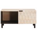 vidaXL Konferenčný stolík Biela 80 x 50 x 40 cm Masívne mango drevo