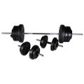 Nakladací činkový set,obojručná činka + 2 x jednoručná činka 60,5kg