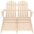 vidaXL 2-miestna záhradná stolička a taburetka Adirondack jedľa