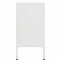 vidaXL Komoda biela 75x35x70 cm oceľ a tvrdené sklo