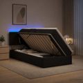 vidaXL LED úložná posteľ s matracom Čierna 100 x 200 cm Látka