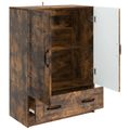 vidaXL Servírovacia skriňa so zásuvkou Dymový dub 66 x 34,5 x 92 cm