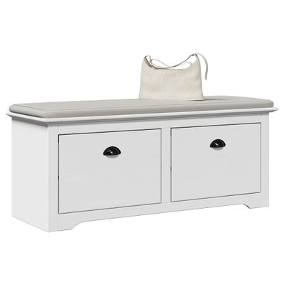 vidaXL Lavica do predsiene "BODO" Biela 114x40x45 cm