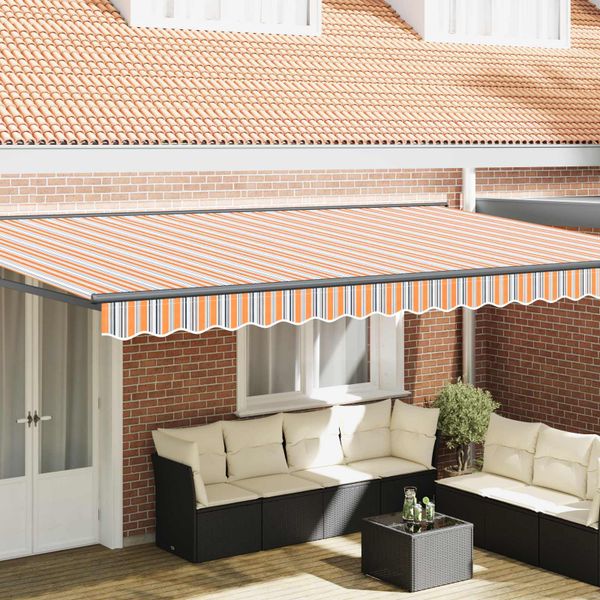 vidaXL Rám markízy Modrá a Oranžová 500 × 300 cm