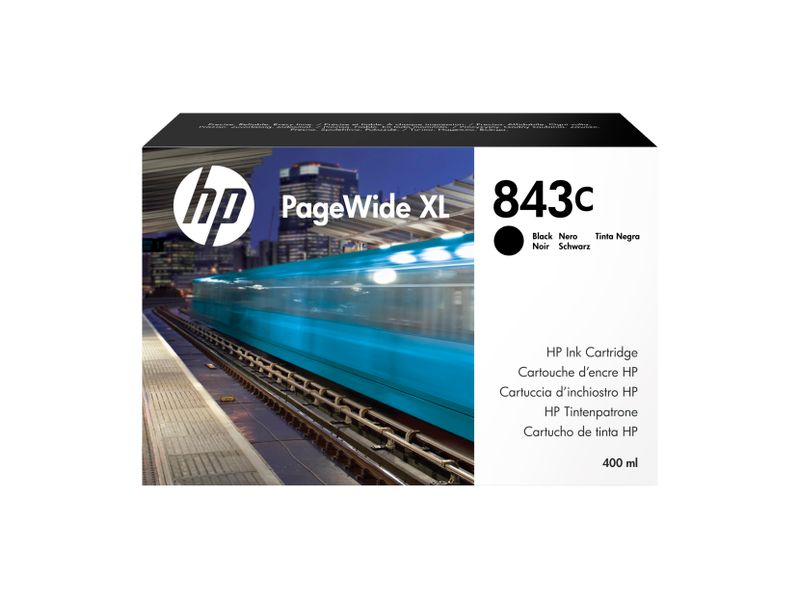 HP 843C ink. PageWide, 400 ml - čierna