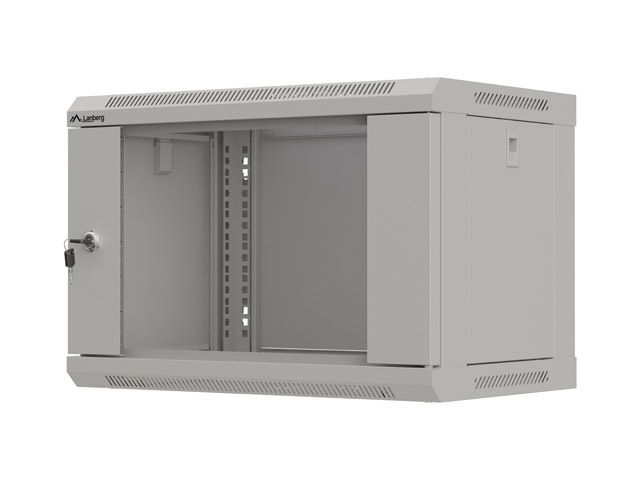 LANBERG 19'' RACKOVÁ SKRIŇA PRO MONTÁŽ NA STENU 6U/540X350 (FLAT PACK) S PROSKLENÝMI DVERAMI ŠEDÁ