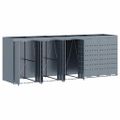vidaXL Úložisko na 5 košov Wheelie Svetlosivá 340 x 77,5 x 121,5 cm