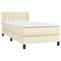 vidaXL Boxspring posteľ s matracom krémová 100x200 cm umelá koža