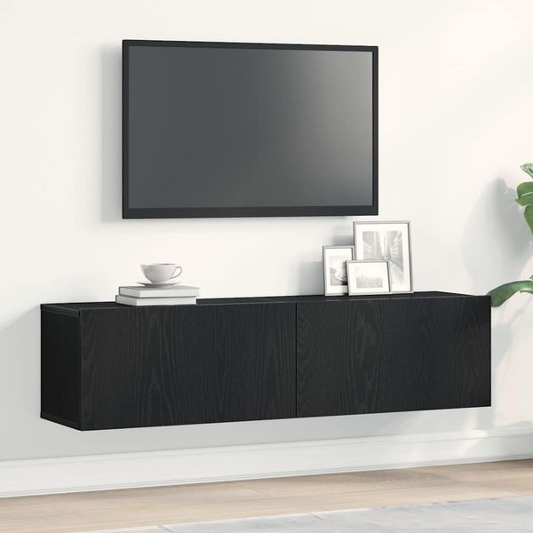 vidaXL TV skrinka čierny dub 120x30x30,5 cm kompozitné drevo