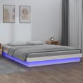 vidaXL Posteľný rám s LED biely 200x200 cm masívne drevo