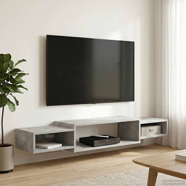 vidaXL Nástenný TV kabinet Nástenná montáž Betónovo sivá
