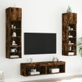 vidaXL 6-dielne TV nástenné skrinky s LED dymový dub kompozitné drevo