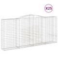 vidaXL Oblúkové gabiónové koše 25 ks 400x50x180/200cm pozink. železo