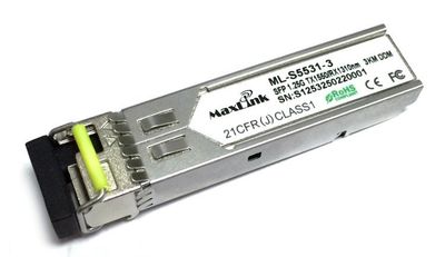 MaxLink 1.25G SFP optický modul, WDM (BiDi), SM, Tx 1550/Rx1310nm, 3km, 1x LC konektor, DDM