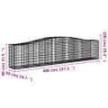 vidaXL Oblúkové gabionové koše 25 ks 400x50x80/100 cm pozink. železo