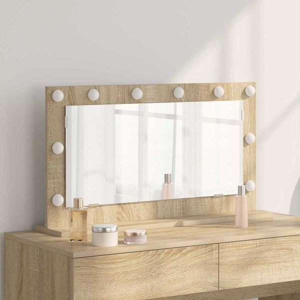 vidaXL Toaletné zrkadlo Obdĺžnikový Sonoma dub 80 x 45 x 18 cm
