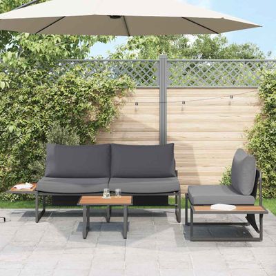 vidaXL Záhradný jedálenský set 3 pcs Antracit Oceľ