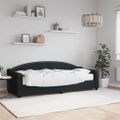 vidaXL Denná posteľ s matracom čierna 80x200 cm látka
