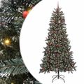 vidaXL Umelý vianočný stromček Zelená 240 cm PVC, plast a oceľ